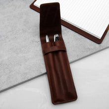 Load image into Gallery viewer, Personalised Leather Single Or Double Pen Holder - PARKER&CO