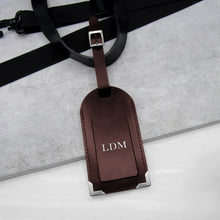Load image into Gallery viewer, Handmade Personalised Metallic Edge Leather Luggage Tag