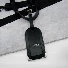 Load image into Gallery viewer, Handmade Personalised Metallic Edge Leather Luggage Tag