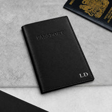 Load image into Gallery viewer, Handmade Personalised Metallic Edge Leather RFID Passport Cover