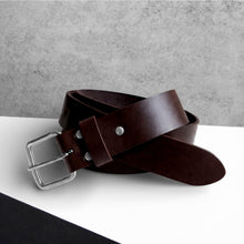 Load image into Gallery viewer, Handmade Men's Thick Brown Leather Belt