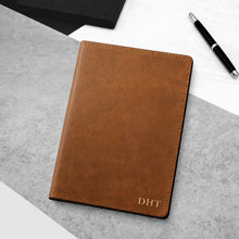Load image into Gallery viewer, A5 Full-Grain Oiled Light Brown Leather Refillable Journal Cover