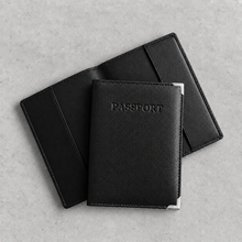 Load image into Gallery viewer, Handmade Personalised Leather RFID Passport Cover