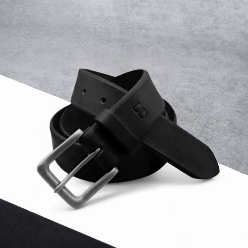 Personalised Hidden Initial Men's Thick Leather Belt