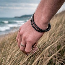 Load image into Gallery viewer, Men's Single or Double Stranded Slim Leather Bracelet