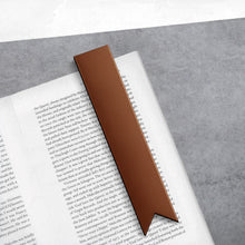 Load image into Gallery viewer, Handmade Thick Light Brown Leather Bookmark