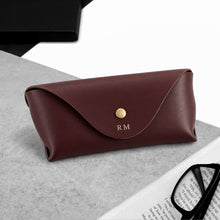 Load image into Gallery viewer, Handmade Personalised Leather Arched Hard Glasses Case