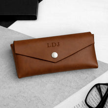 Load image into Gallery viewer, Handmade Personalised Pointed Leather Hard Glasses Case