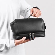 Load image into Gallery viewer, Personalised Men's Leather Wash Bag