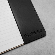 Load image into Gallery viewer, Handmade Personalised A5 Full-Grain Oiled Leather Refillable Journal Cover - Special Date Internal Cover