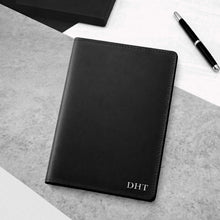 Load image into Gallery viewer, A5 Full-Grain Oiled Black Leather Refillable Journal Cover