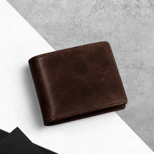 Load image into Gallery viewer, Men's RFID Full-Grain Oiled Leather Bifold Wallet