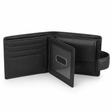 Load image into Gallery viewer, Personalised Men's RFID Black Leather Bifold Wallet