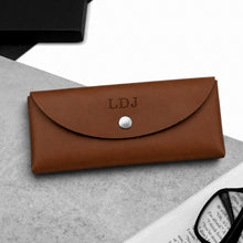 Load image into Gallery viewer, Handmade Personalised Rounded Leather Hard Glasses Case