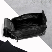 Load image into Gallery viewer, Personalised Special Date Men's Large Leather Wash Bag