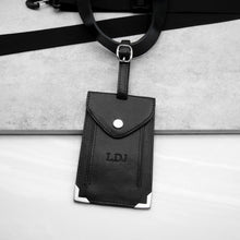 Load image into Gallery viewer, Personalised Metallic Edge Leather Luggage Tag