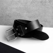 Load image into Gallery viewer, Handmade Men's Thick Black Leather Belt