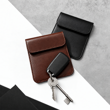 Load image into Gallery viewer, Handmade Leather RFID Safe Car Key Fob Pouch
