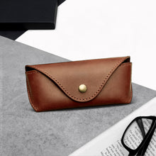 Load image into Gallery viewer, Handmade Leather Arched Hard Glasses Case