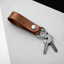 Load image into Gallery viewer, Handmade Thick Leather Belt Loop Keyring
