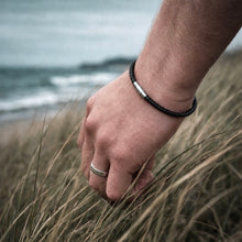 Load image into Gallery viewer, Men's Single or Double Stranded Slim Leather Bracelet