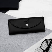 Load image into Gallery viewer, Handmade Personalised Rounded Black Leather Hard Glasses Case