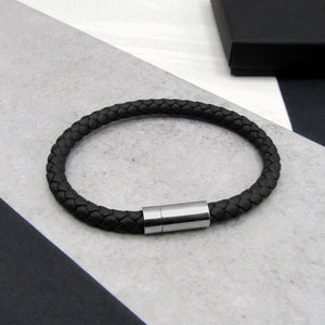 Men's Personalised Love Heart Leather Bracelet - PARKER&CO