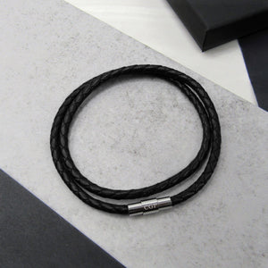Men's Personalised Special Date Single or Double Leather Bracelet - PARKER&CO