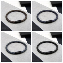 Load image into Gallery viewer, Men&#39;s Personalised Roman Numeral Year Leather Bracelet - PARKER&amp;CO
