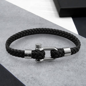 Mover Bracelets Handmade Rope Bracelet With Stainless Steel Black Shackle - Waterproof & Durable For Men & Women
