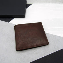 Load image into Gallery viewer, Handmade Personalised Special Date Men&#39;s Rfid Leather Billfold Wallet