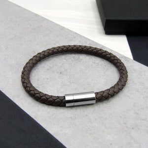 Men's Thick Woven Leather Bracelet - PARKER&CO