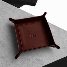 Load image into Gallery viewer, Handmade Personalised Leather Desk Tidy Valet Tray