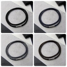 Load image into Gallery viewer, Men&#39;s Single or Double Stranded Leather Bracelet - PARKER&amp;CO