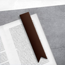 Load image into Gallery viewer, Handmade Thick Dark Brown Leather Bookmark