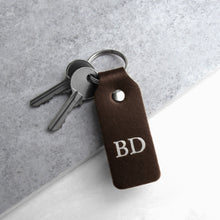 Load image into Gallery viewer, Handmade Personalised Special Date Leather Fob Keyring