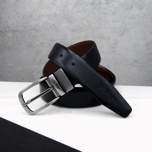 Personalised Special Date Men's Reversible Leather Belt - PARKER&CO