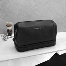 Load image into Gallery viewer, Personalised Special Date Men's Leather Wash Bag