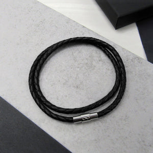 Men's Double Strand Leather Infinity Bracelet - PARKER&CO