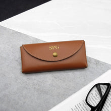 Load image into Gallery viewer, Handmade Personalised Medium Hard Leather Rounded Glasses Case - PARKER&amp;CO