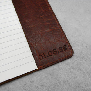 Personalised Rustic Leather A5 Journal With Refillable Lined Notepad - PARKER&CO