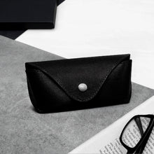 Load image into Gallery viewer, Handmade Black Leather Arched Hard Glasses Case