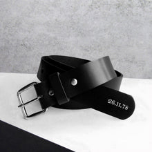 Load image into Gallery viewer, Handmade Personalised Special Date Men&#39;s Leather Belt - PARKER&amp;CO