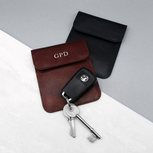 Personalised Leather RFID Safe Car Key Fob Pouch - PARKER&CO