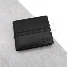 Load image into Gallery viewer, Personalised Men&#39;s Rfid Black Leather Bifold Wallet - PARKER&amp;CO