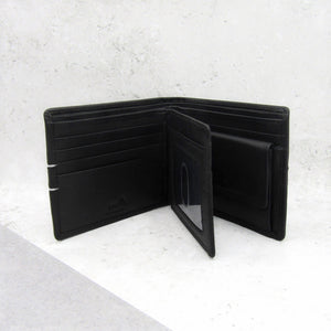 Personalised Men's Rfid Black Leather Bifold Wallet - PARKER&CO