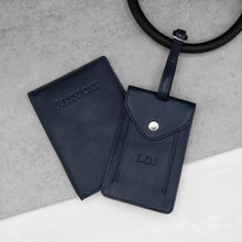 Load image into Gallery viewer, Personalised Leather Luggage Tag and Passport Holder Set - PARKER&amp;CO