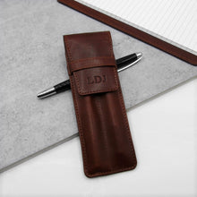 Load image into Gallery viewer, Personalised Leather Double Pen Holder - PARKER&amp;CO