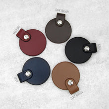 Load image into Gallery viewer, Handmade Personalised Round Leather Keyring - PARKER&amp;CO