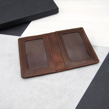 Load image into Gallery viewer, Personalised RFID Brown Leather Travel Card Holder - PARKER&amp;CO